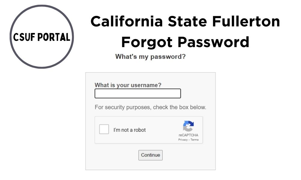 CSUF Portal Fogor Password